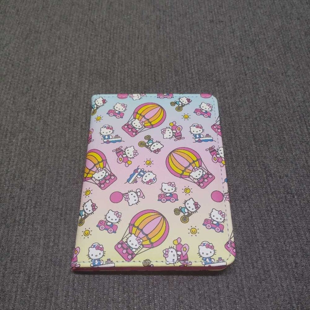 Sanrio Hello Kitty Passport Holder Cover Cute Hot Air Balloon Pink Travel Book